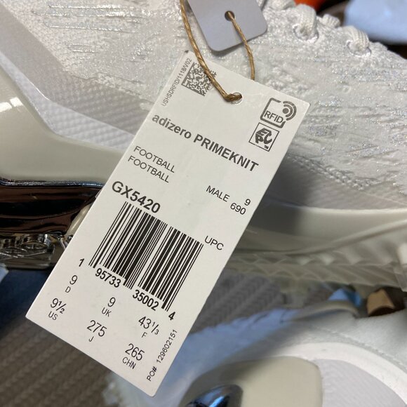 Adidas Adizero Primeknit Triple White Silver Football Cleats Mens GX5420 NEW main image 9